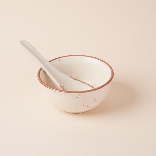 Speckled Soup Bowl with Spoon - LUMA